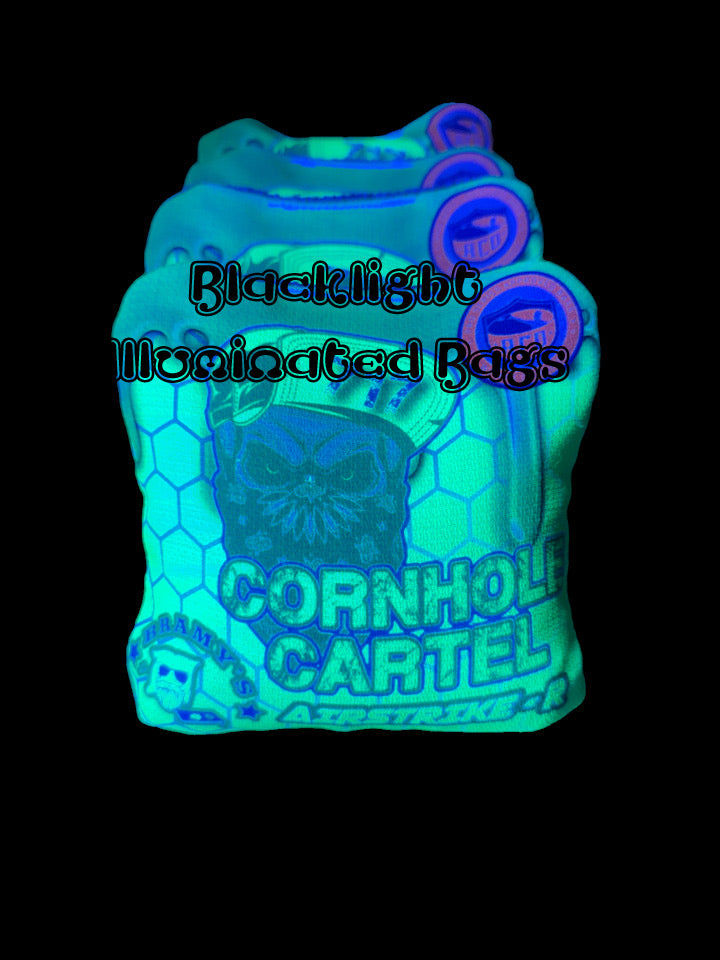 Blacklight Illuminated Cornhole Bags – Bramy's Bags and Boards, LLC.