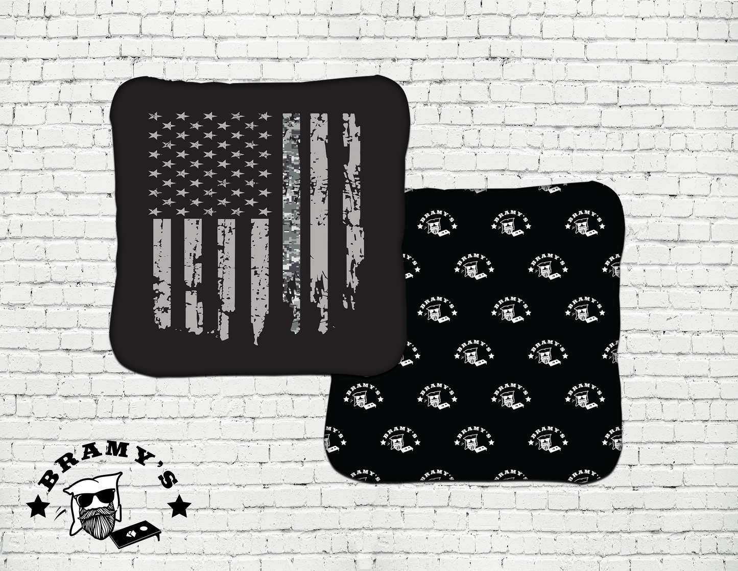 'Merica Flag Bag (4 pack)- Digital Gray Camo Vertical (BW logo back)