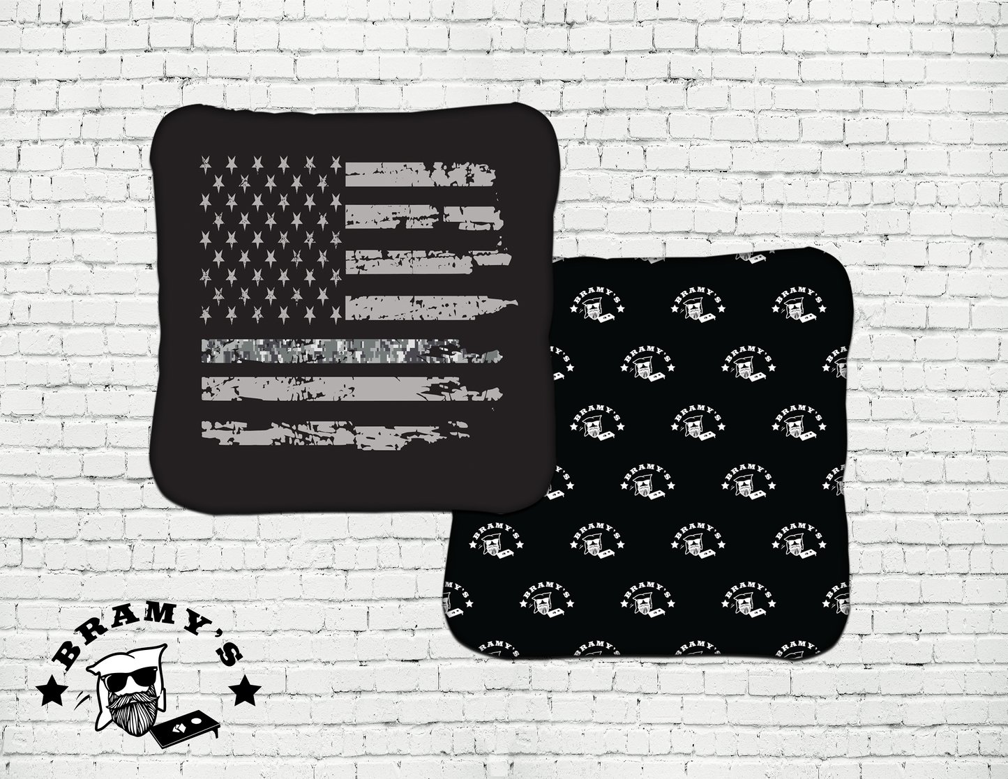 'Merica Flag Bag (4 pack)- Digital Gray Camo Horizontal (BW logo back)
