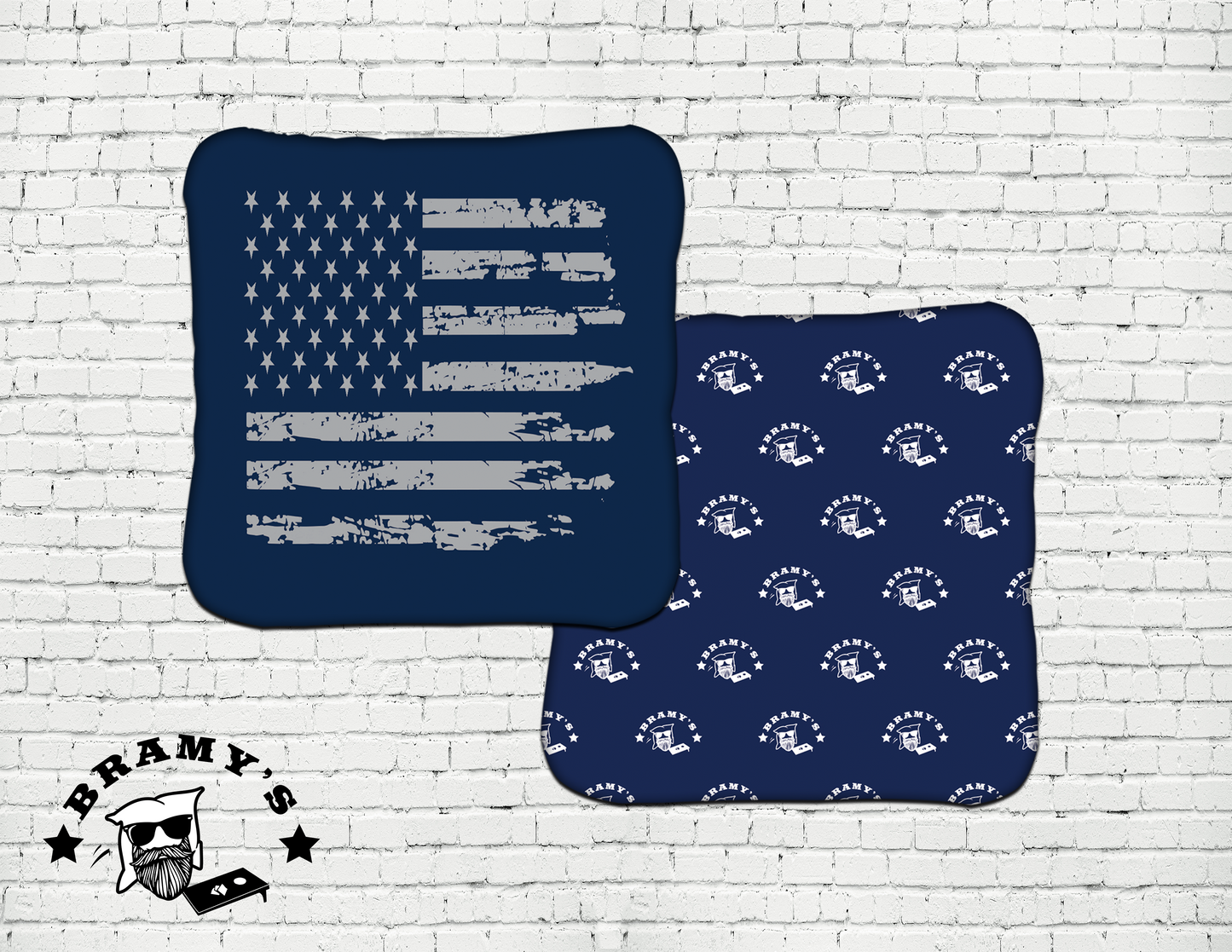 'Merica Flag Bag (4 pack)- Blue/Gray Horizontal (blue logo back)