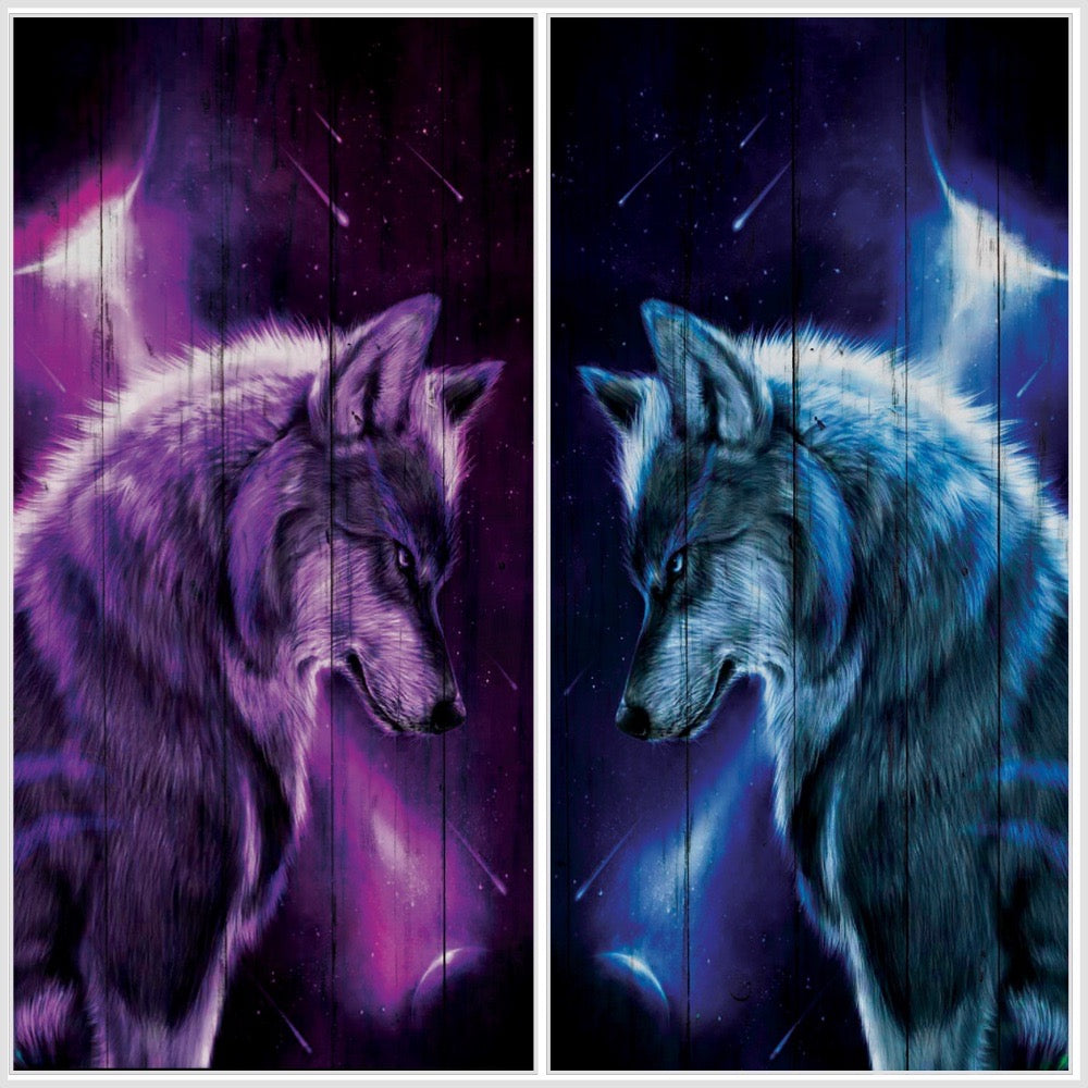 Colorful Wolf Artwork. Boards only