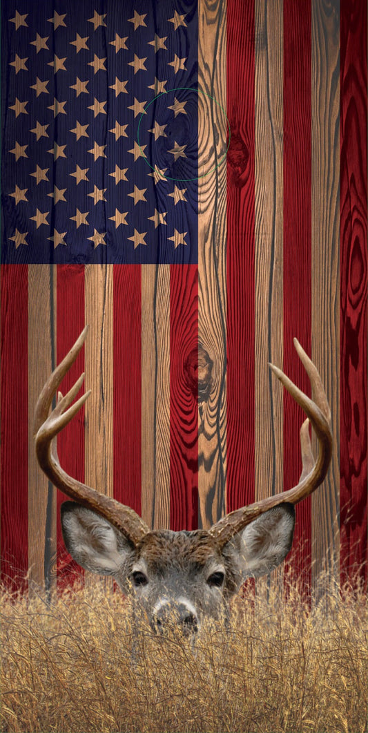 Wood Grain Deer&Flag/ Union Left (includes 8 all-weather resin bags)