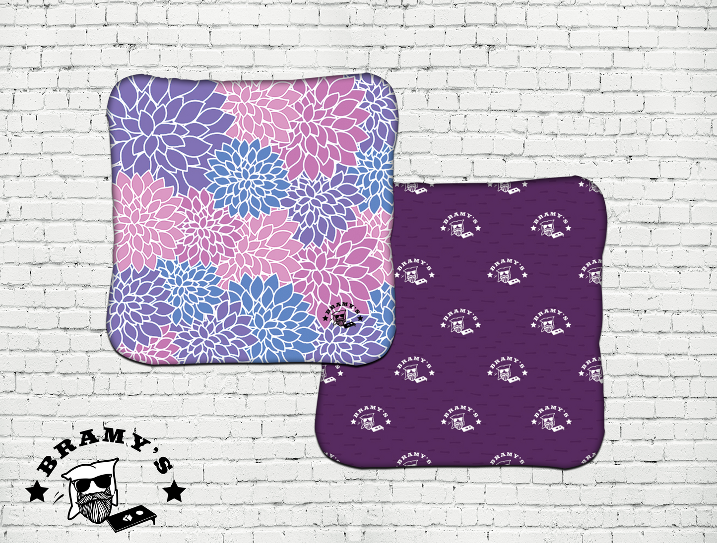 Girls Throw Too (4 pack)- Flowers (purple logo back)